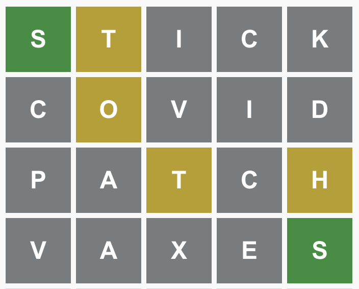 Screenshot of Wordle