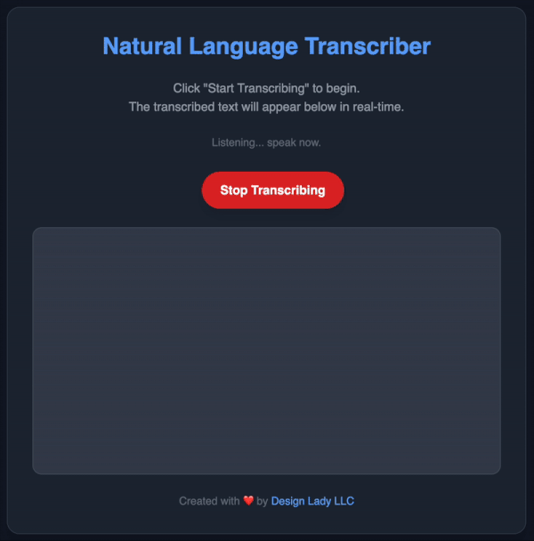 Natural Language Transcriber
